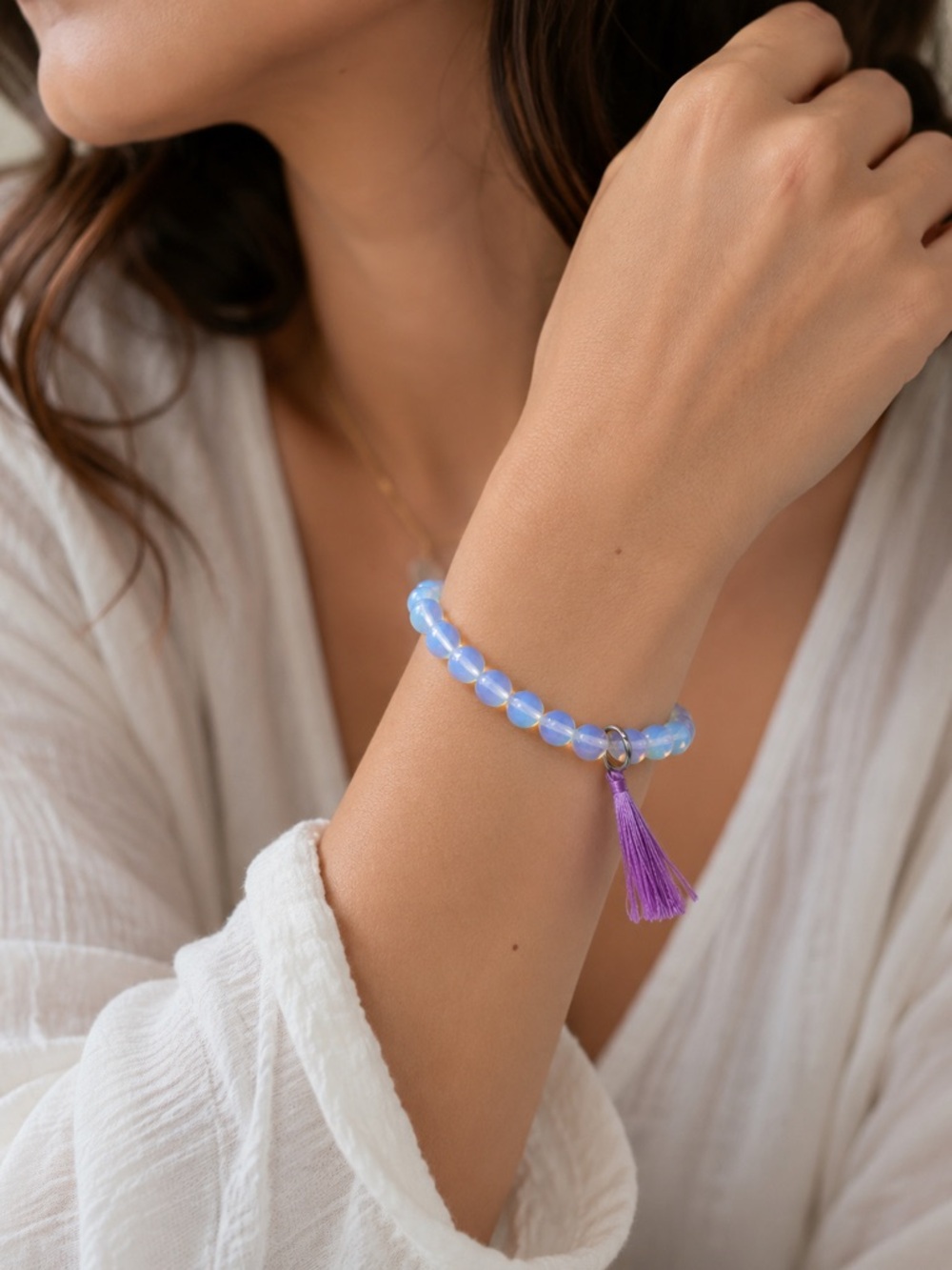 Opalite Mala Bead Bracelet